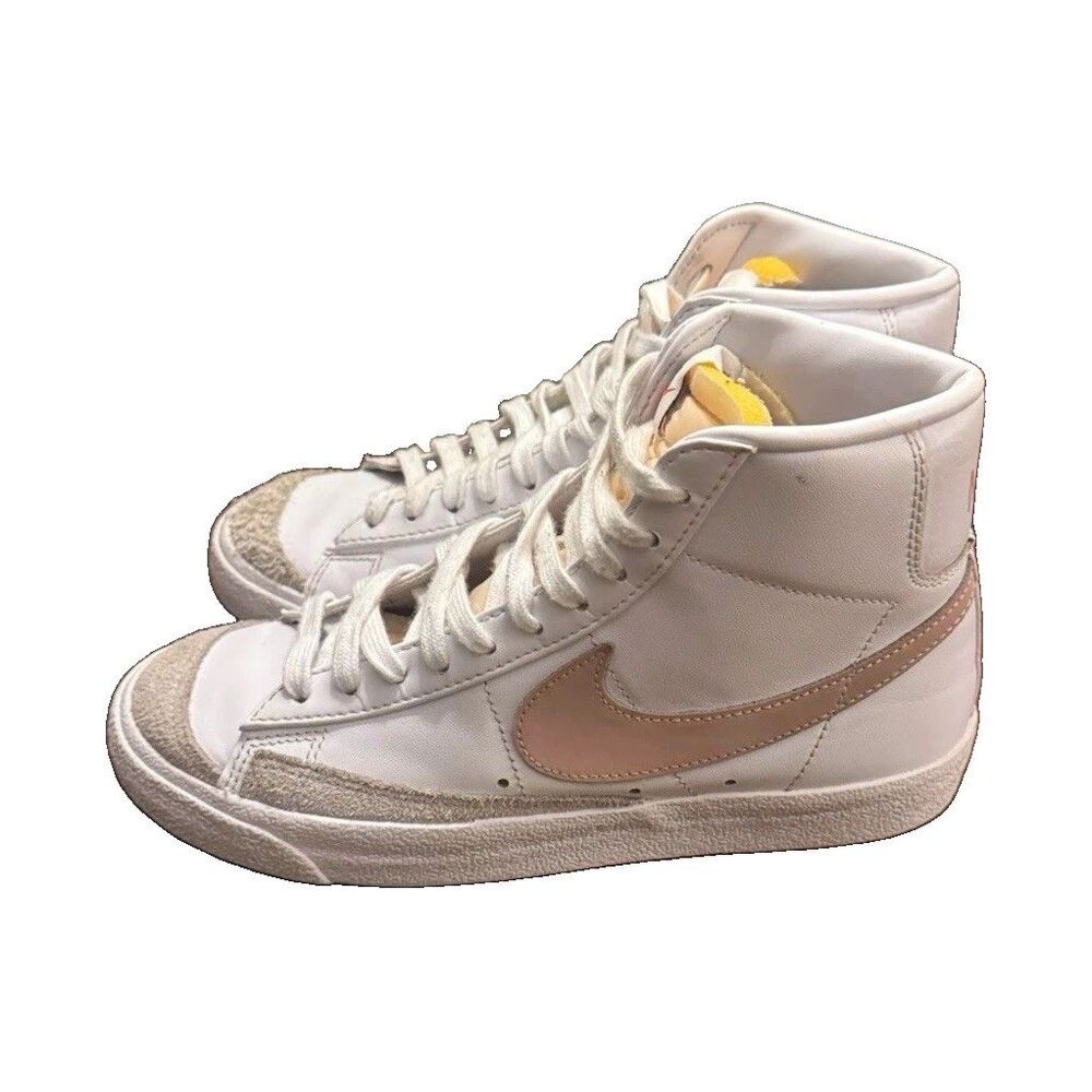 Nike Blazer Mid Unisex Adults White and Beige Mid Top Lace Up Trainers